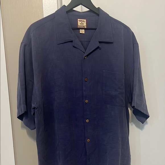 Tommy Bahama Men's Navy silk Shirt - Picture 1 of 2